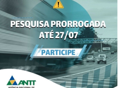 ANTT prorroga pesquisa com transportadores até 27/7