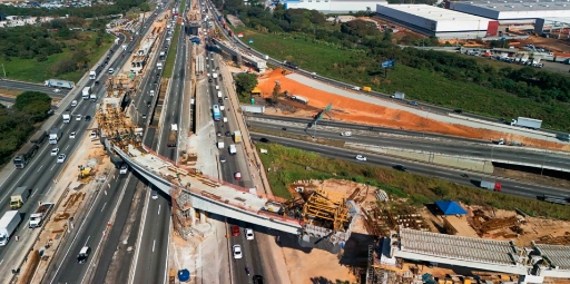 CCR RioSP avança com as obras de construção dos novos viadutos de ligação da Via Dutra com a Fernão Dias