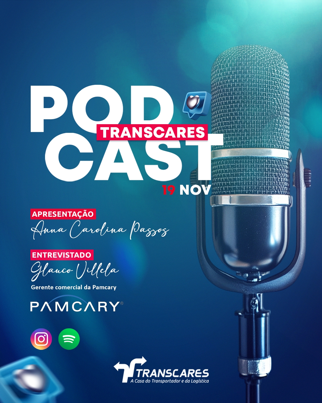 Pamcary é a próxima convidada do Podcast Transcares. Programa sobre RC-V vai ao ar dia 19