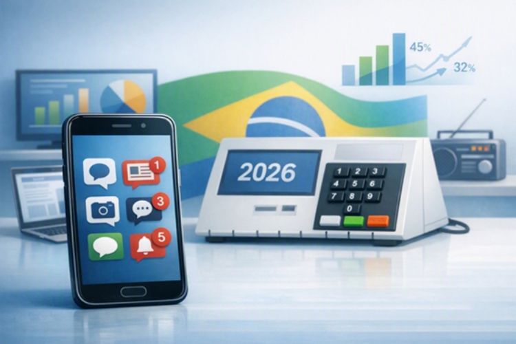 Redes sociais lideram busca por informações sobre as eleições de 2026